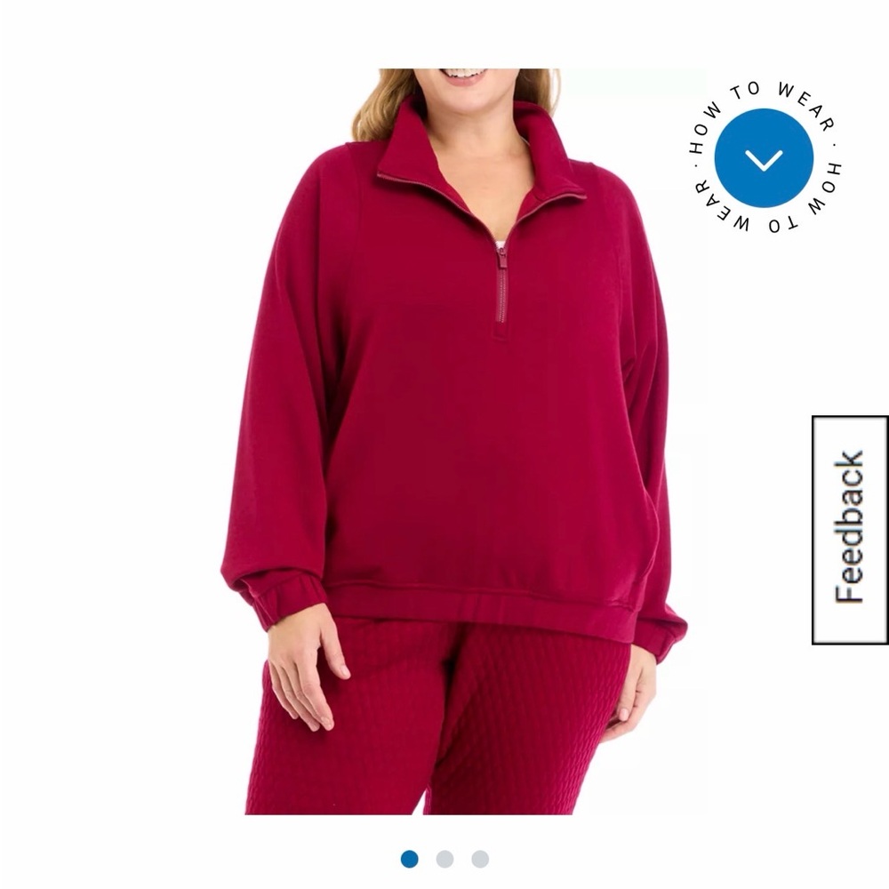 Yogalicious Women's Burgundy Half-Zip Sweatshirt